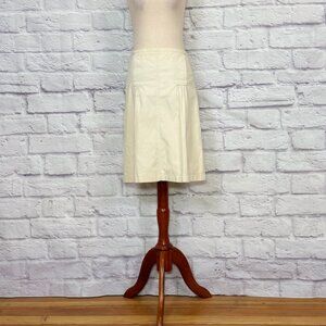 Max Azria Collection Ivory Cotton Knee-Length Skirt